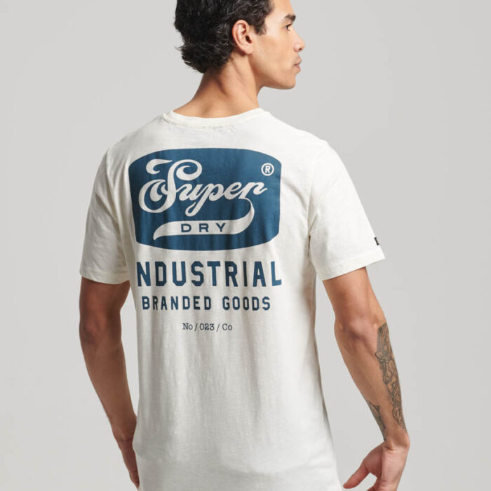 Workwear Scripted Graphic T Shirt New Chalk White Slub M1011757A 1FI 2