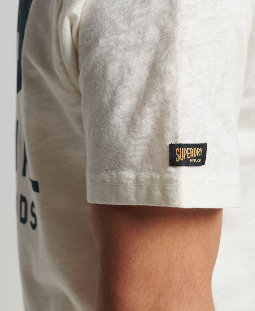 Workwear Scripted Graphic T Shirt New Chalk White Slub M1011757A 1FI 3