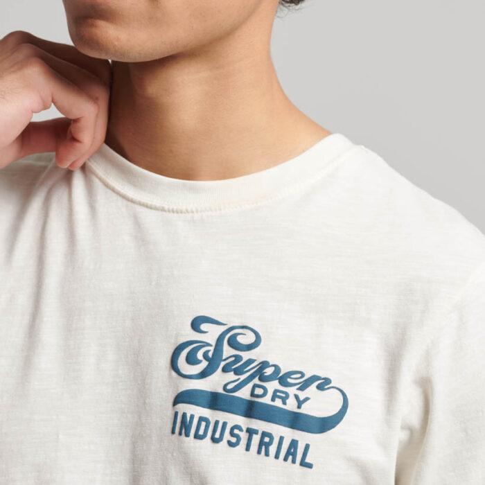 Workwear Scripted Graphic T Shirt New Chalk White Slub M1011757A 1FI 4
