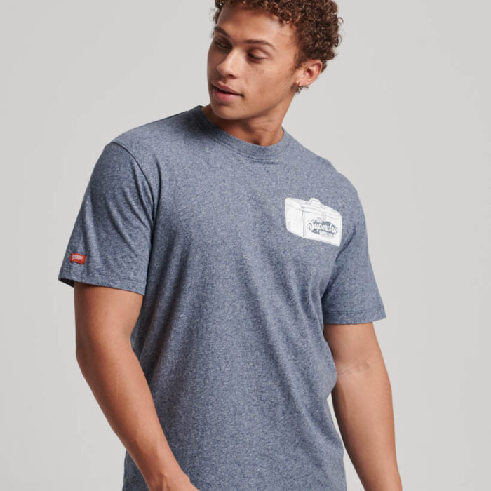Workwear Trade Graphic T shirt Frosted Navy Grit M1011773A 5WU 1