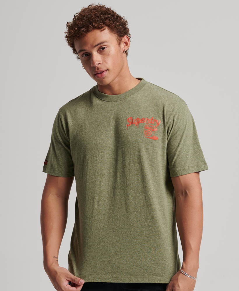 Workwear Trade Graphic T shirt Hushed Olive Grit M1011773A 5WY 1