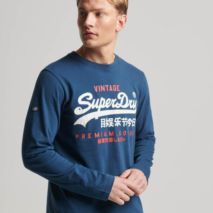 Classic Graphic Logo Long Sleeve Top Blue Bottle M6010782A 92N 1