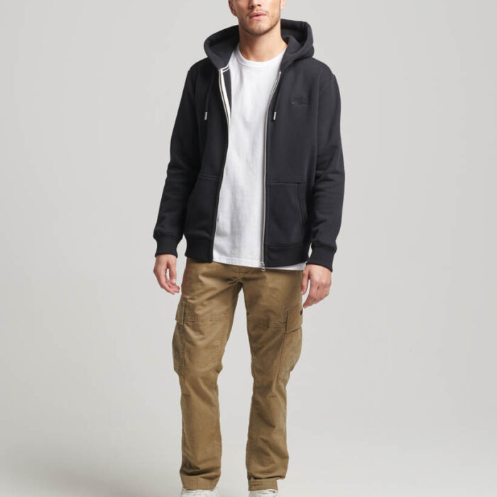 Essential Logo Zip Hoodie Black M2013116A 02A 5