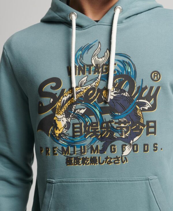 Japanese Vintage Logo Graphic Hoodie Goblin Blue M2013390A 1FA 2