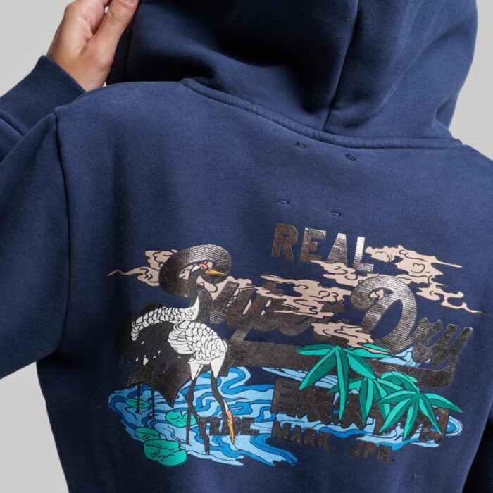 Japanese Vintage Logo Graphic Zip Hoodie Nu Navy W2012055A A7P 2