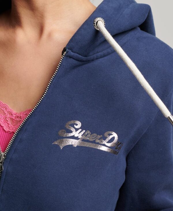 Japanese Vintage Logo Graphic Zip Hoodie Nu Navy W2012055A A7P 4