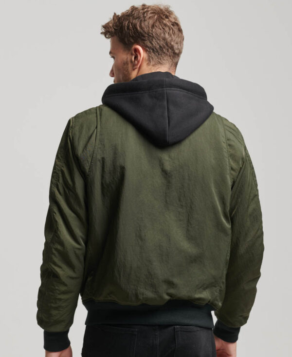 Military Hooded MA1 Bomber Jacket Surplus Goods Olive M5011722A LO3 4