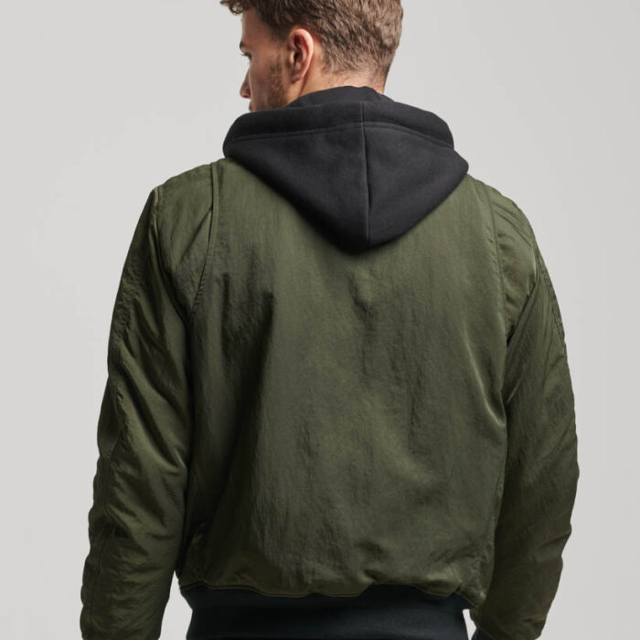 Military Hooded MA1 Bomber Jacket Surplus Goods Olive M5011722A LO3 4