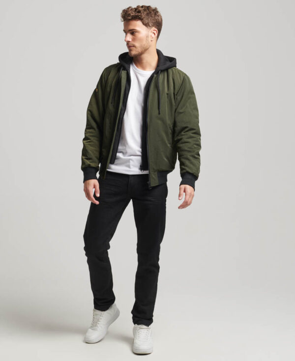 Military Hooded MA1 Bomber Jacket Surplus Goods Olive M5011722A LO3 5