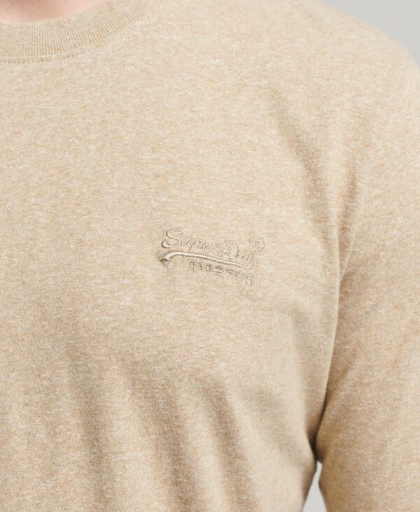 Organic Cotton Vintage Logo Embroidered Top Tan Brown Fleck Marl M6010550A 9XE 2