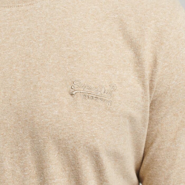 Organic Cotton Vintage Logo Embroidered Top Tan Brown Fleck Marl M6010550A 9XE 2