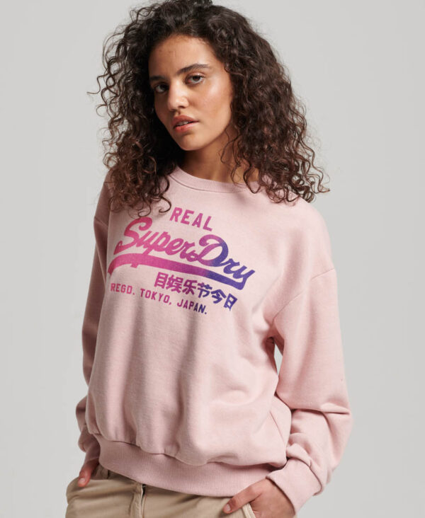 Tonal Vintage Logo Graphic Sweatshirt Somon Pink Marl W2011990A 9CU 1