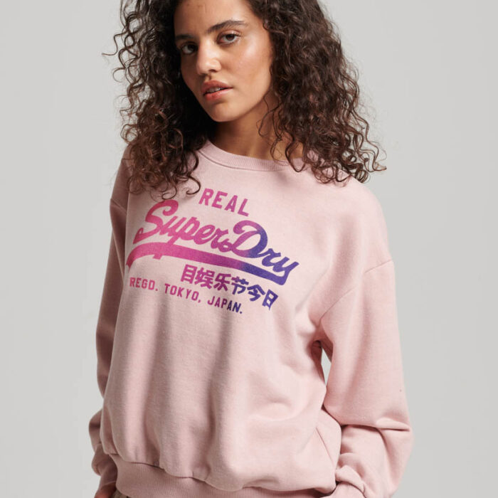 Tonal Vintage Logo Graphic Sweatshirt Somon Pink Marl W2011990A 9CU 1