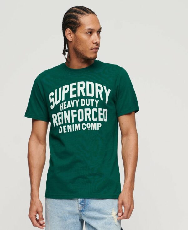 Athletic Script Graphic T Shirt Storm Green M1011767A VJ3 1