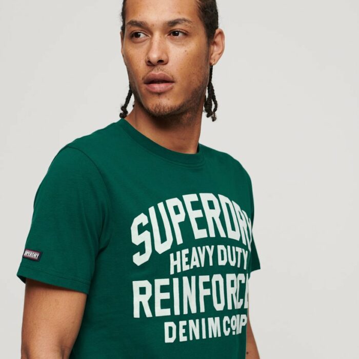 Athletic Script Graphic T Shirt Storm Green M1011767A VJ3 2