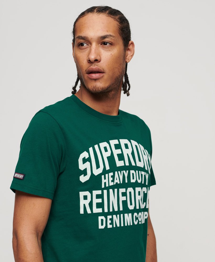 Athletic Script Graphic T Shirt Storm Green M1011767A VJ3 2