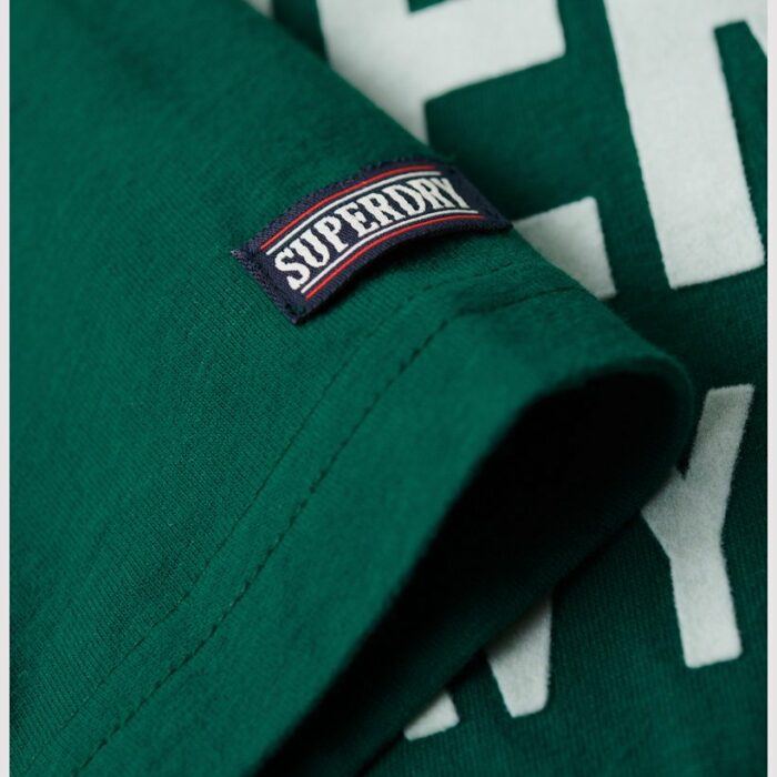 Athletic Script Graphic T Shirt Storm Green M1011767A VJ3 4