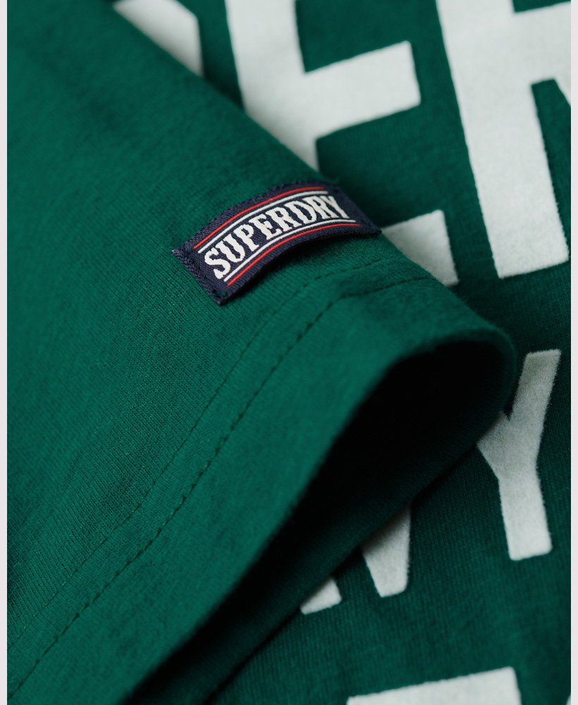 Athletic Script Graphic T Shirt Storm Green M1011767A VJ3 4