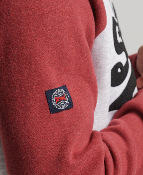 Athletic Vintage Logo Raglan Crew Sweatshirt Glacier Grey Marl Rhubarb Marl M2013129A 1EJ 2