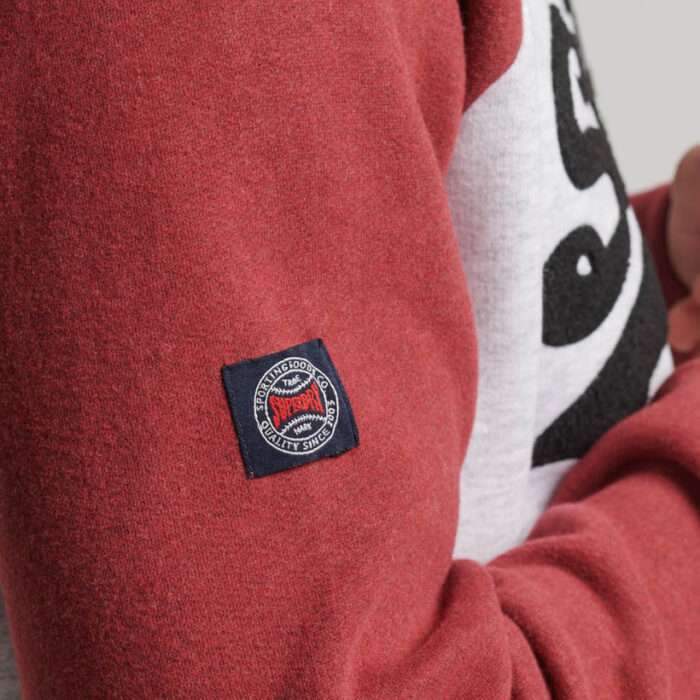 Athletic Vintage Logo Raglan Crew Sweatshirt Glacier Grey Marl Rhubarb Marl M2013129A 1EJ 2