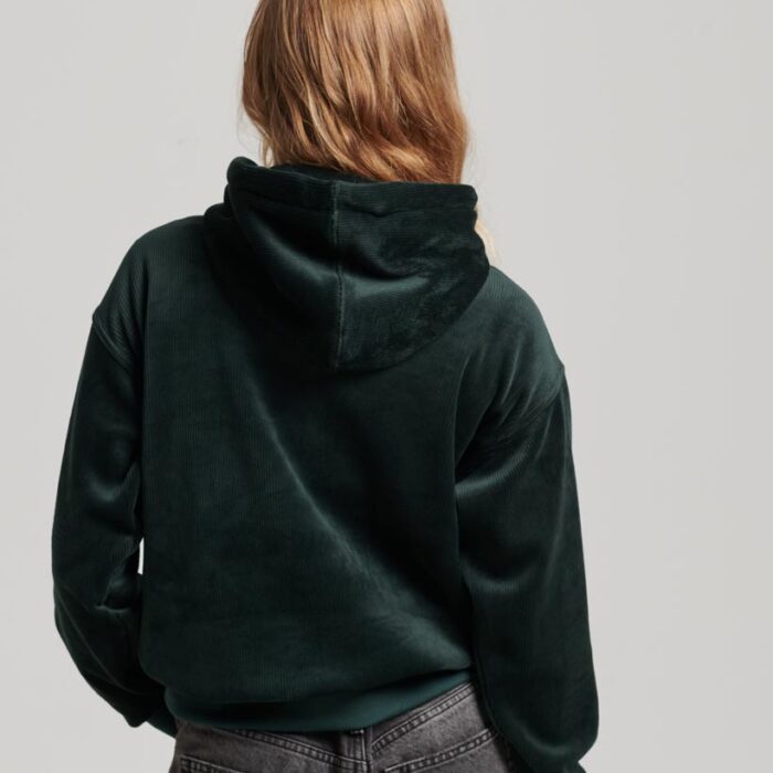 Drop Needle Velour Boxy Hoodie Academy Dark Green W2011925A 3KO 2