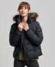 Faux Fur Short Hooded Puffer Jacket Jet Black W5011569A 12A 1