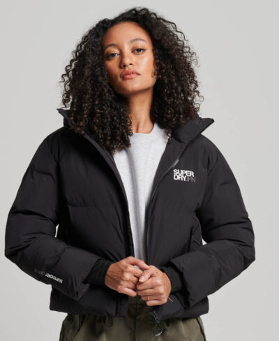 Hooded Boxy Puffer Jacket Black WS311730A 02A 1