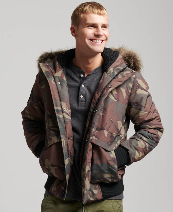 Hooded Everest Puffer Bomber Jacket Camo M5011742A F28 1