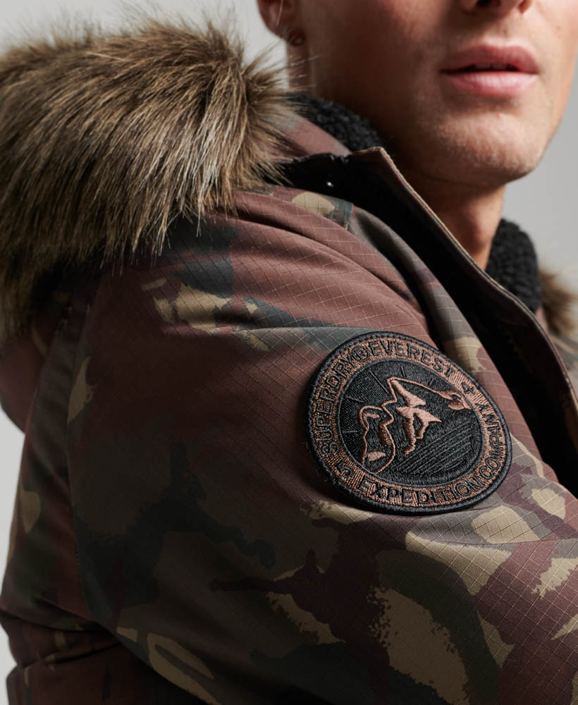 Hooded Everest Puffer Bomber Jacket Camo M5011742A F28 2