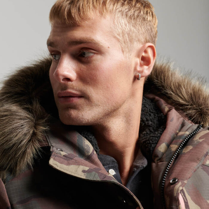 Hooded Everest Puffer Bomber Jacket Camo M5011742A F28 3