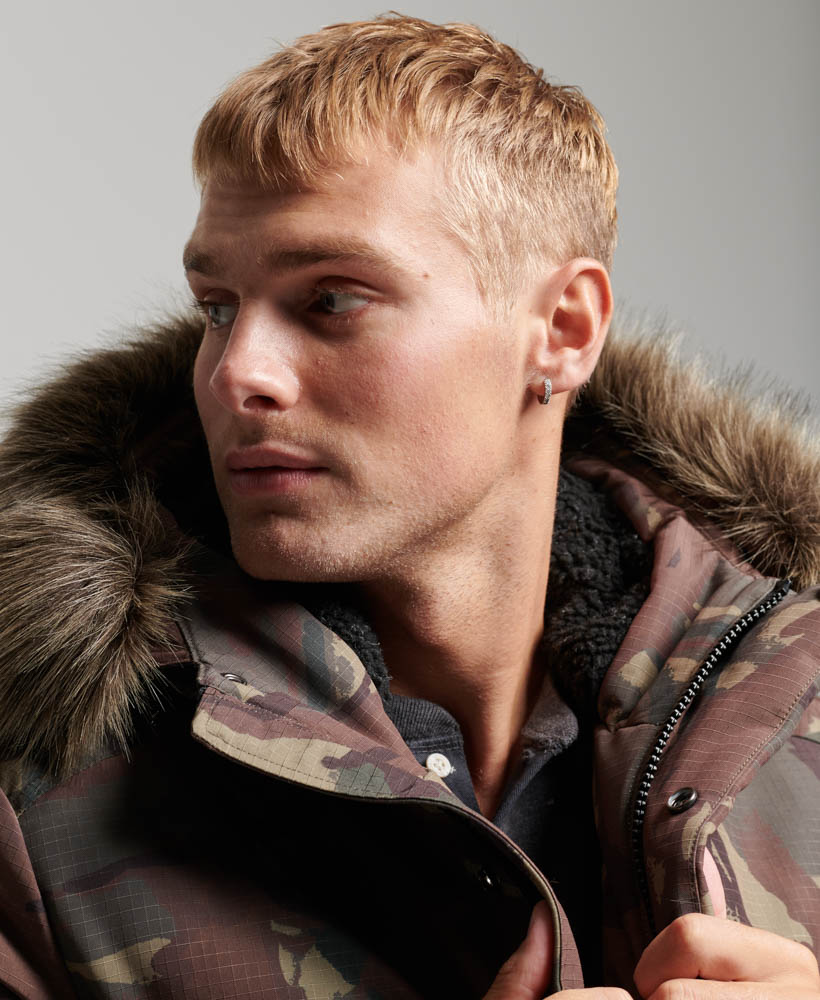 Hooded Everest Puffer Bomber Jacket Camo M5011742A F28 3