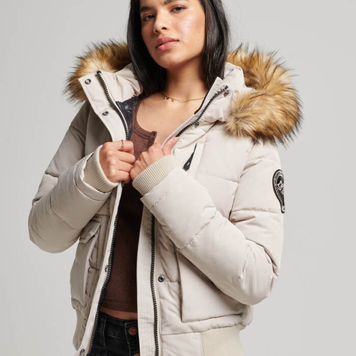 Hooded Everest Puffer Bomber Jacket Chateau Grey W5011576A 7MO 1