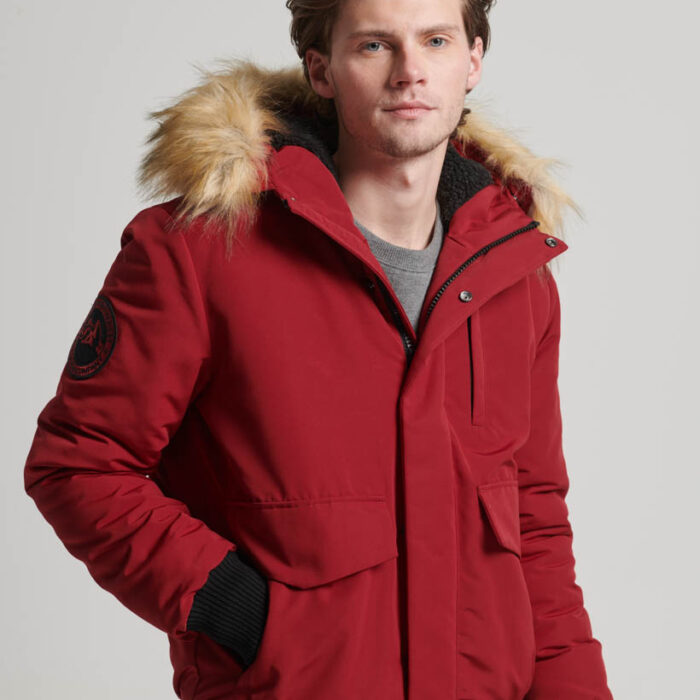 Hooded Everest Puffer Bomber Jacket Deep Red M5011742A OIB 1