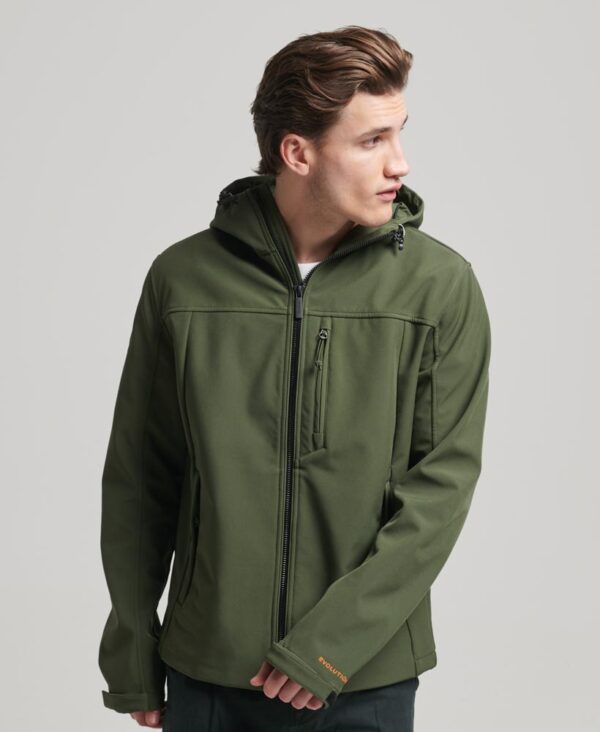 Hooded Soft Shell Jacket Dark Moss Green M5011824A 1IP 1