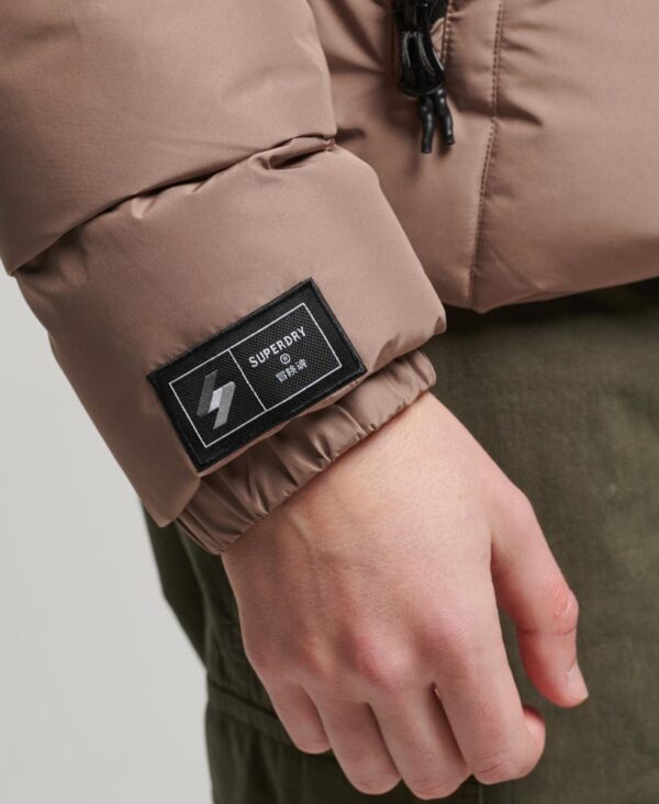 Hooded Sports Puffer Jacket Fossil Brown M5011827A 8KO 4