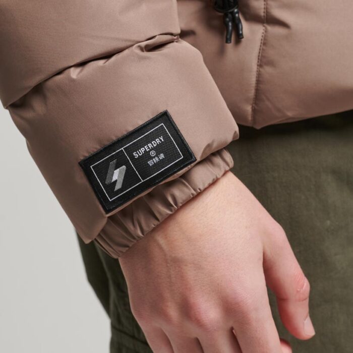 Hooded Sports Puffer Jacket Fossil Brown M5011827A 8KO 4