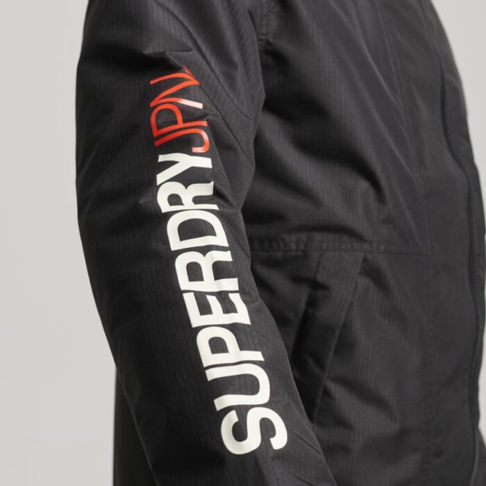Hooded Yachter Windbreaker Jacket Black Bold Orange M5011825A 8KX 2