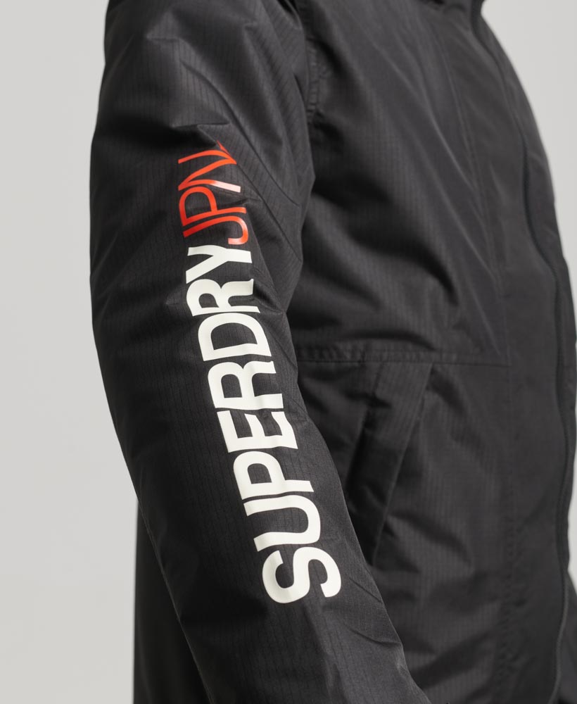 Hooded Yachter Windbreaker Jacket Black Bold Orange M5011825A 8KX 2