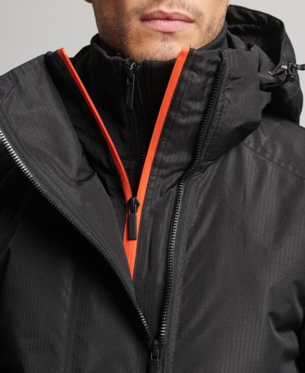 Hooded Yachter Windbreaker Jacket Black Bold Orange M5011825A 8KX 3