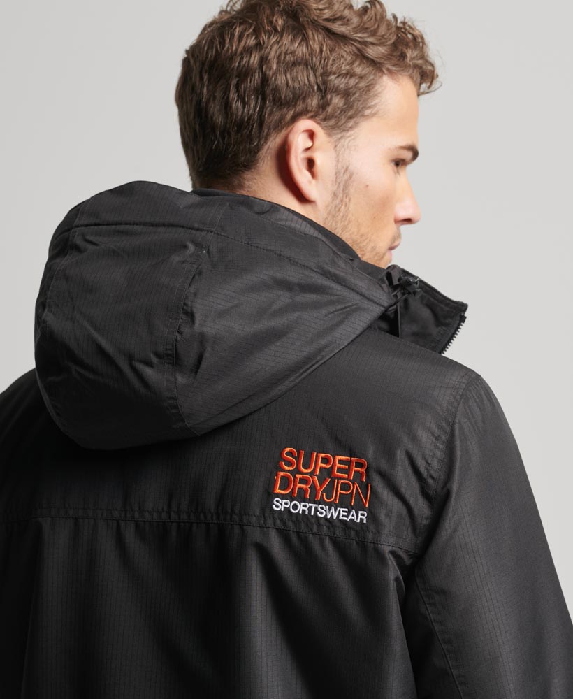 Hooded Yachter Windbreaker Jacket Black Bold Orange M5011825A 8KX 4