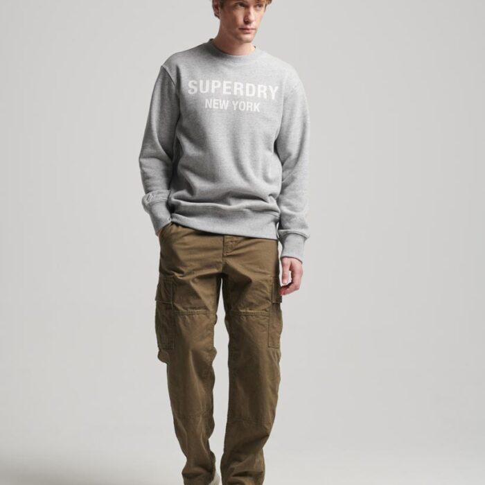Luxury Sport Loose Fit Crew Sweatshirt Athletic Grey Marl M2013479A ZUC 1