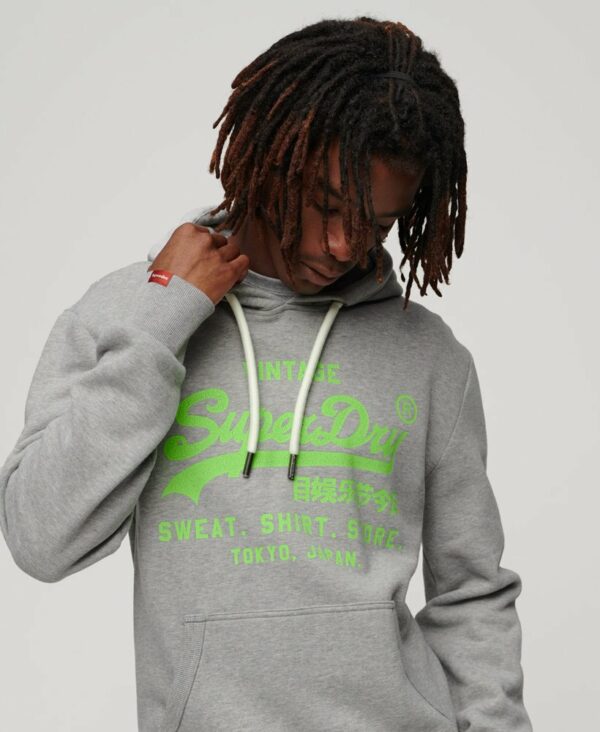 Neon Vintage Logo Hoodie Grey Marl M2013391A 07Q 1