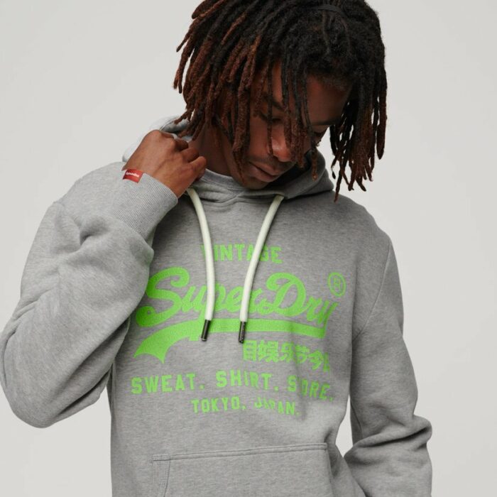 Neon Vintage Logo Hoodie Grey Marl M2013391A 07Q 1