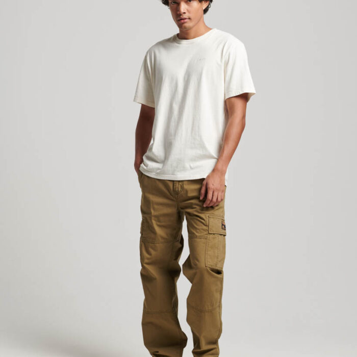 Organic Cotton Baggy Cargo Pants Drab Olive Green M7011029A 8VC 4