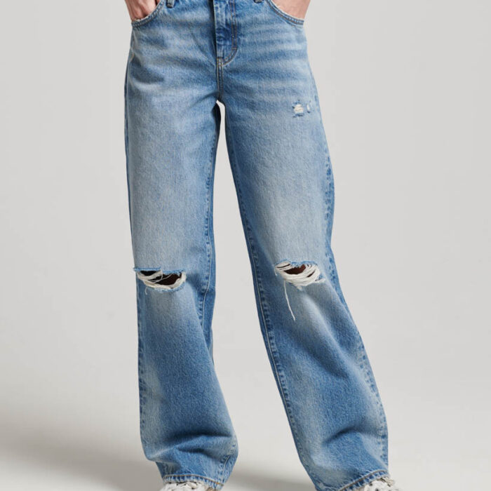 Organic Cotton Mid Rise Wide Leg Jean Spring Vintage Custom W7011013A 8BD 1