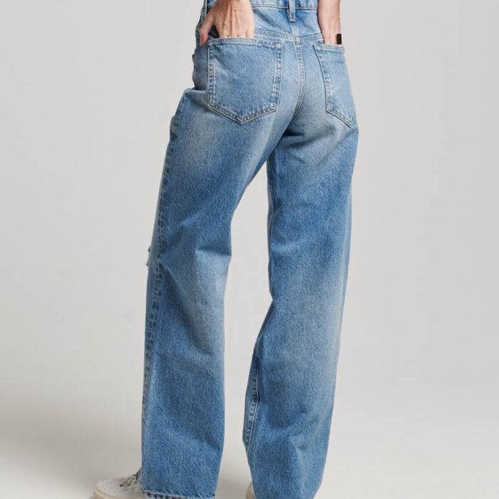 Organic Cotton Mid Rise Wide Leg Jean Spring Vintage Custom W7011013A 8BD 3