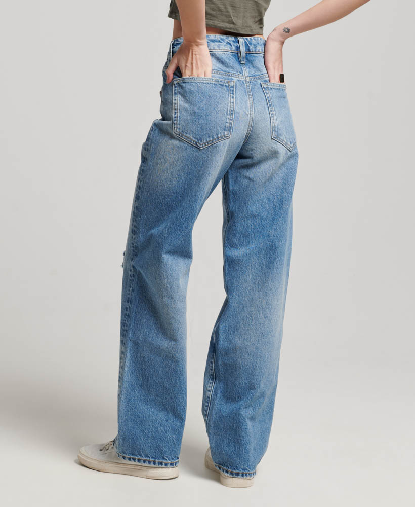 Organic Cotton Mid Rise Wide Leg Jean Spring Vintage Custom W7011013A 8BD 3