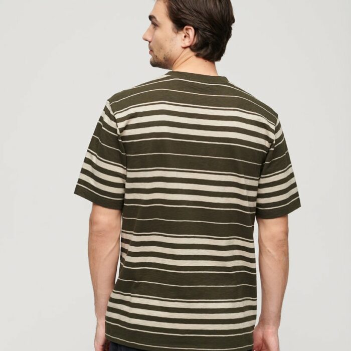 Relaxed Stripe T Shirt Olive Stripe M1011722A 9AG 2