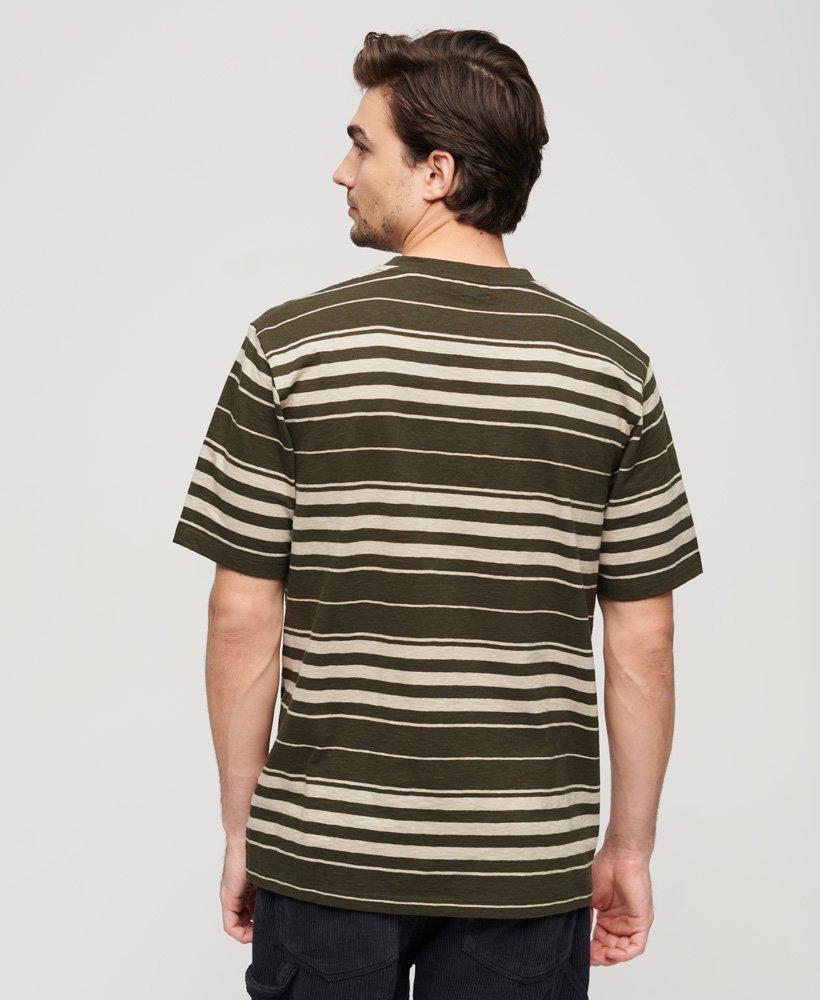 Relaxed Stripe T Shirt Olive Stripe M1011722A 9AG 2