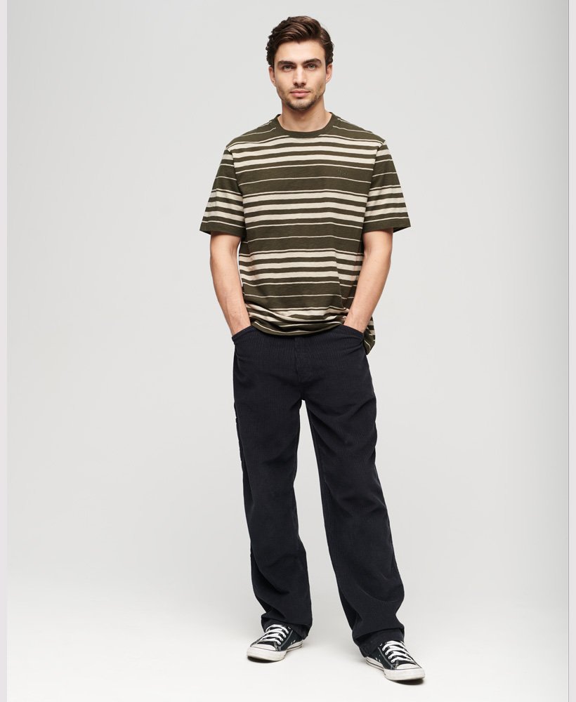 Relaxed Stripe T Shirt Olive Stripe M1011722A 9AG 3